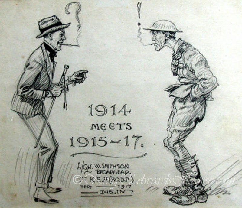 Broadhead was a cartoonist for Vanity Fair when he joined the King Edwards Horse – in later years he became quite a well known artist sketching characters from the American West