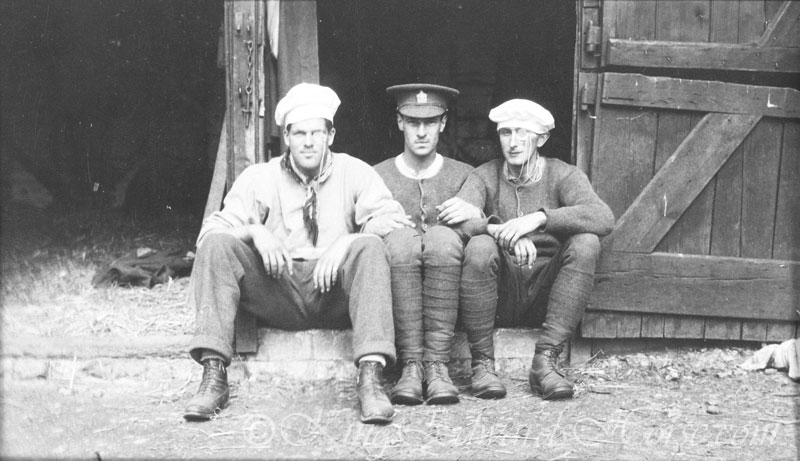 Stables early 1915 extreme right 775 Private later Sergeant  R R Ewbank DCM and bar (England)